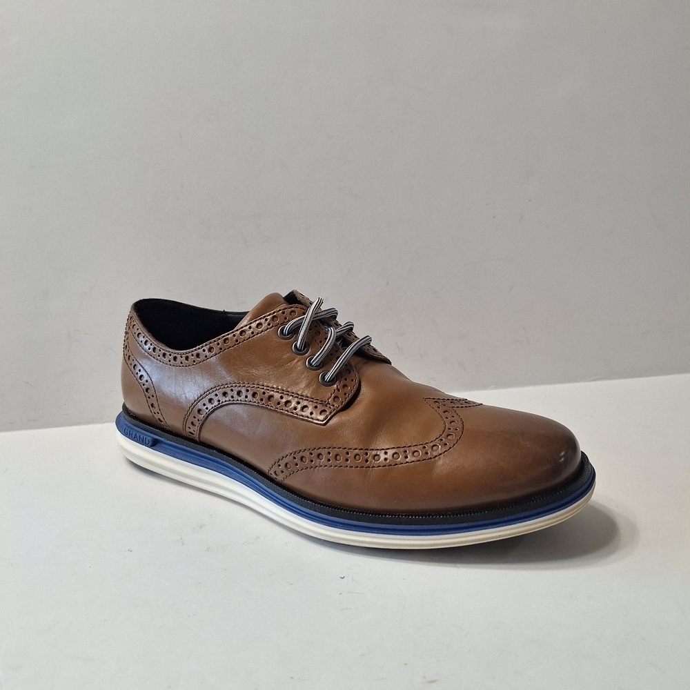 Cole Haan Men’s Original Grand Wingtip Oxford Shoes Safari Leather/Ivory Size 8W